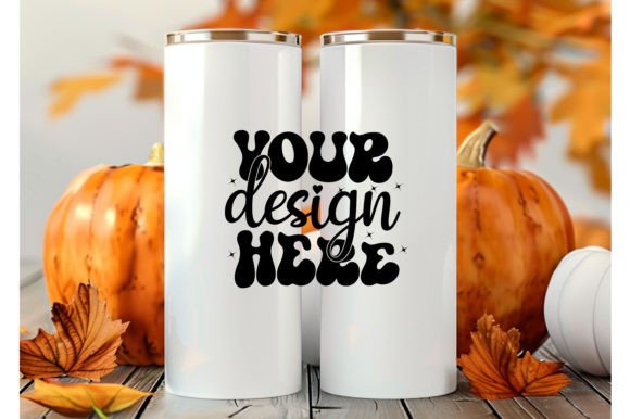 20 Oz Skinny Fall White Tumbler Mockup for Mugs Amp Graphics
