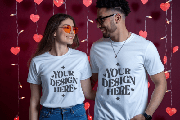 Bella Canvas Valentine Couple Mockup 1 for Crafting and Product Mockups