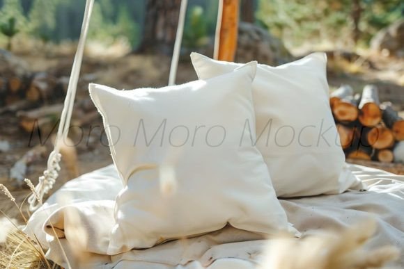 Camping White Pillows Mockup Graphics for Pillows Amp