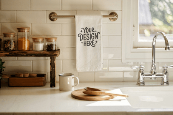 Christmas Kitchen Towel Mockup 8 Review