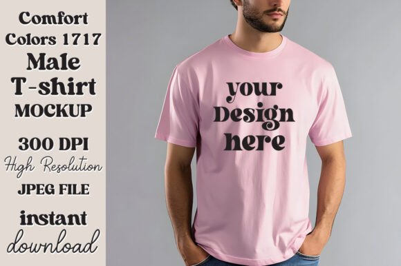 Comfort Colors 1717 Blossom Men Mockup - A Graphic Design Asset for Product Mockups