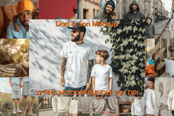 Dad Son Mockup Bundle for Apparel Mockups and Graphics