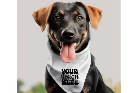 Dog Bandana Mockup for Graphics and Scarves Amp