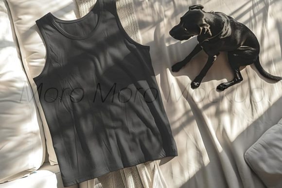Dog Lover Black Tank Tops Mockup Graphics