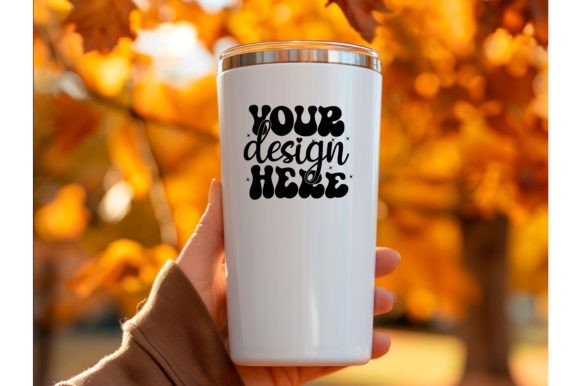 Fall White Tumbler Mockup for Mugs Amp Graphics