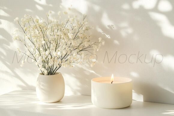 Mothers Day Candle Mockup for Embroidery Projects