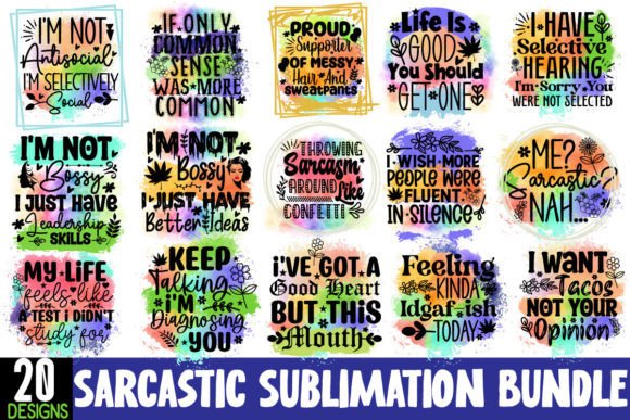 Sarcastic Sublimation Bundle for Crafts and Graphics